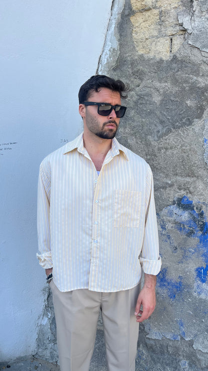 CAMICIA CROP RIGATA