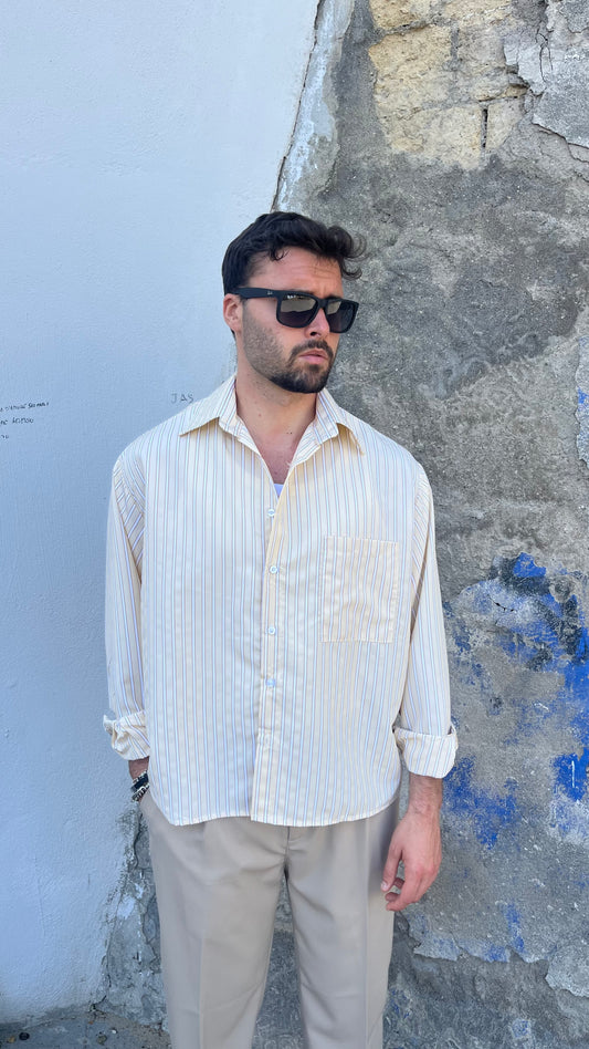 CAMICIA CROP RIGATA