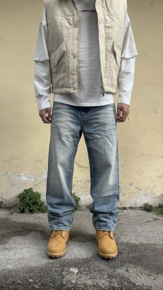 DENIM BAGGY CHIARO