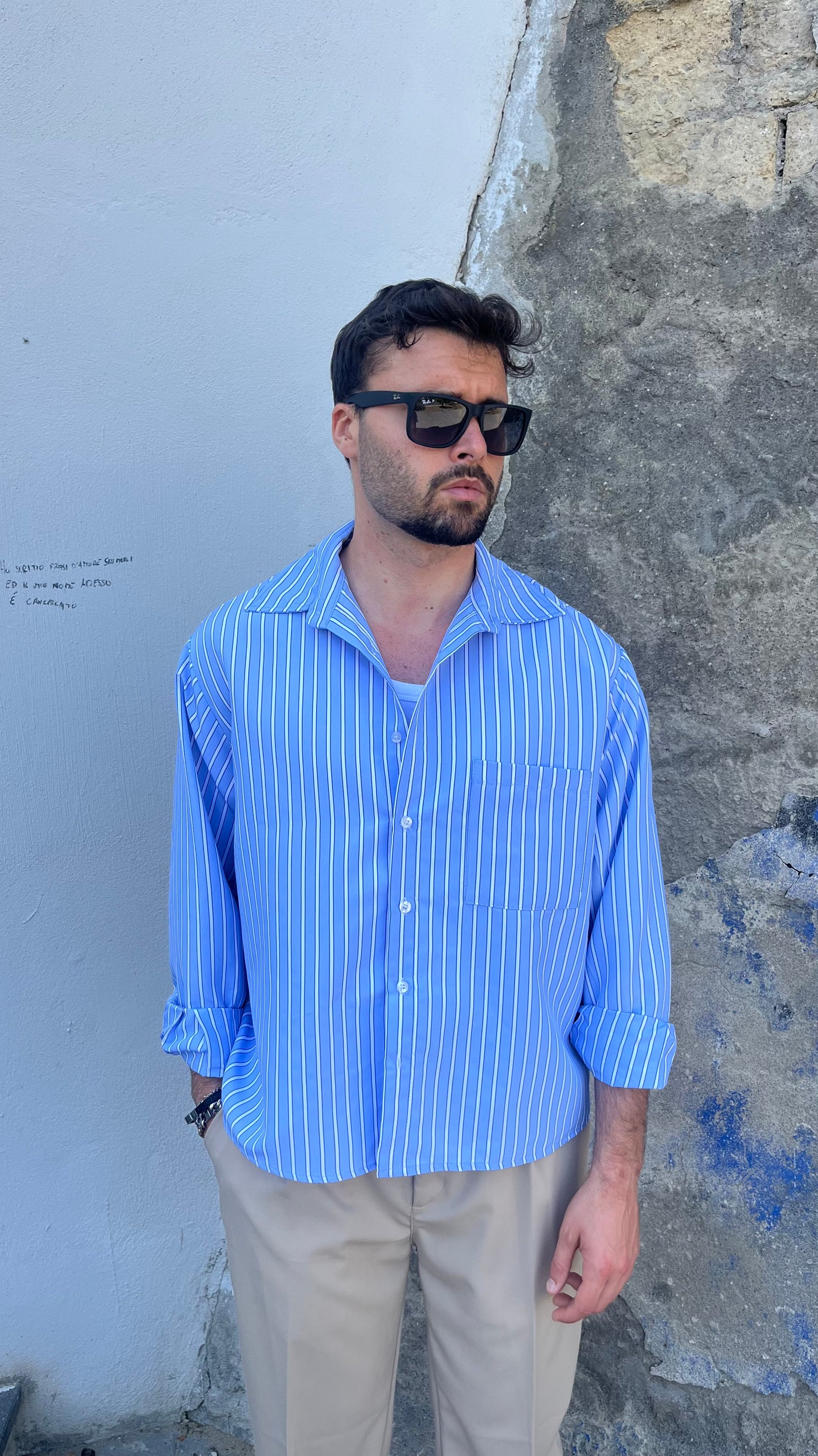 CAMICIA CROP RIGATA