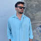 CAMICIA CROP RIGATA