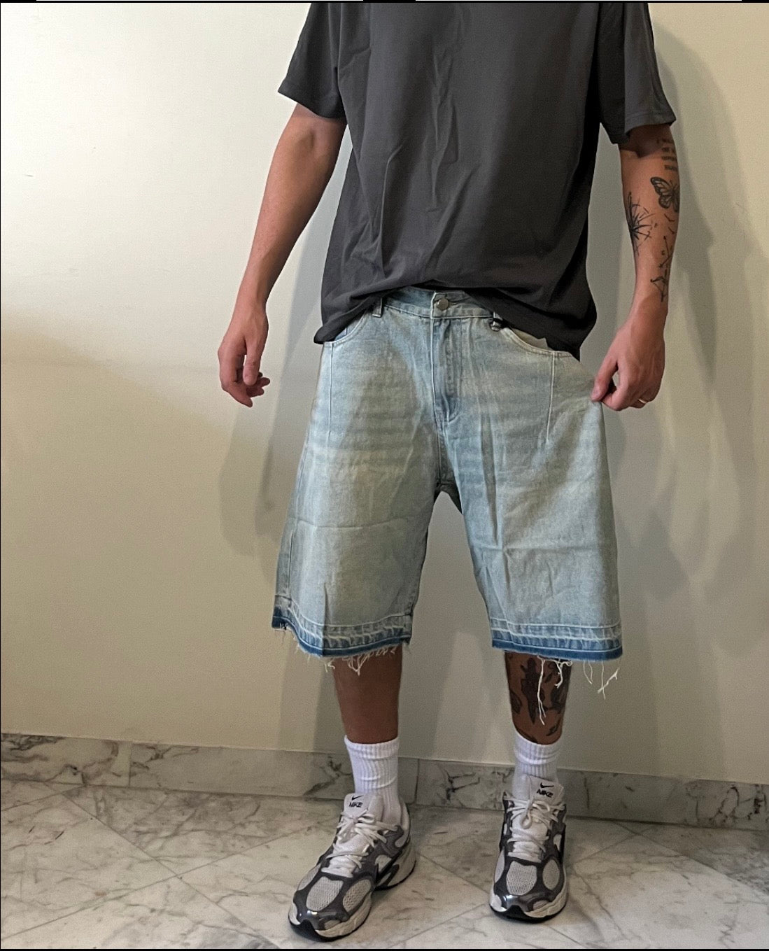 BERMUDA DENIM SFRANGIATO